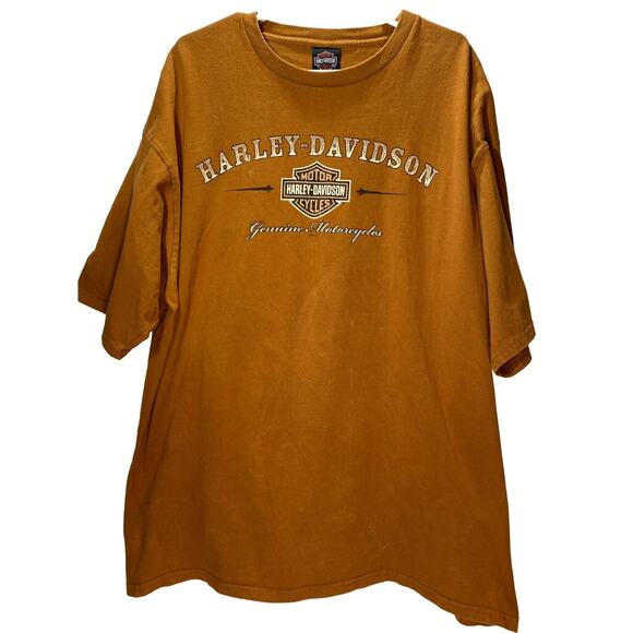 Indie Harley Davidson Gaylord MI Mens 3XL Orange T-Shirt Zips 45th Parallel - Picture 1 of 7